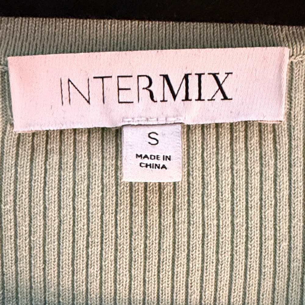 Mint Green Ribbed Collared Top - image 2